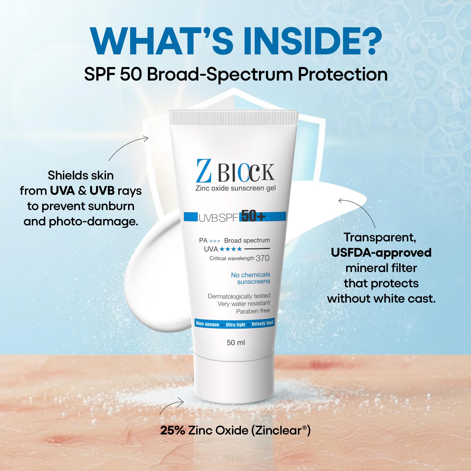Zymo Cosmetics Z-Block 25% Zinc Oxide Sunscreen Gel SPF 58
